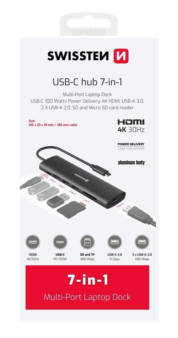 Swissten 7-IN-1 USB-C HUB