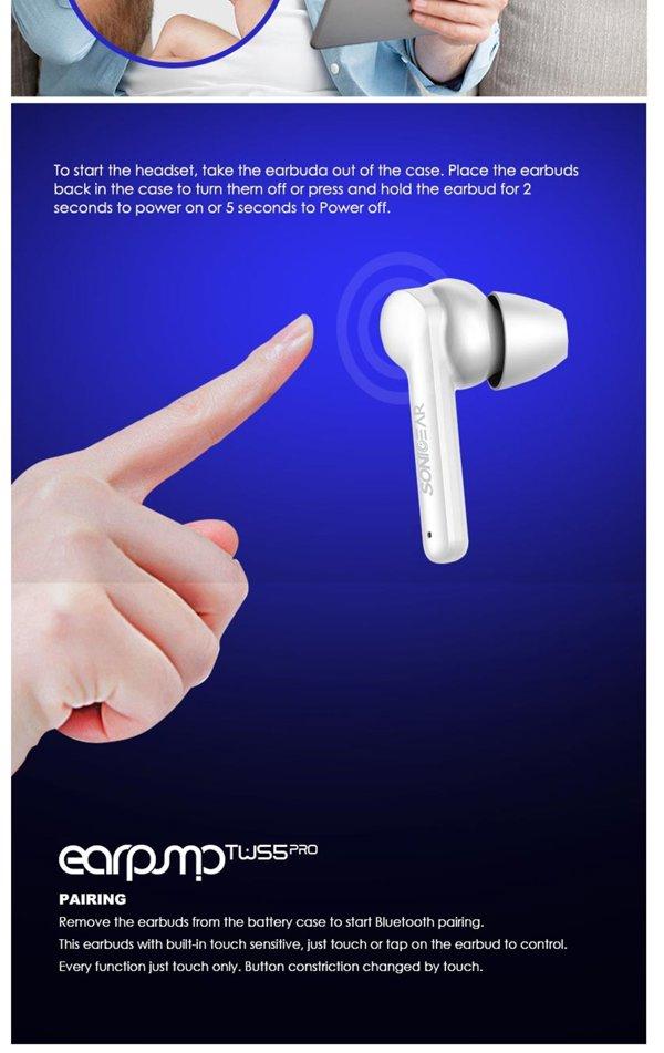 SONICGEAR EARPUMP TWS 5 PRO White