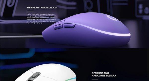 Logitech G203 LIGHTSYNC bijeli