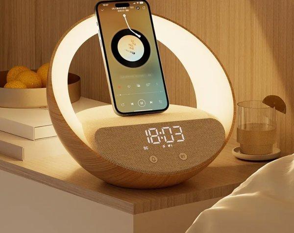 Moye Aurora Lamp with Clock and Wi-Fi Charger