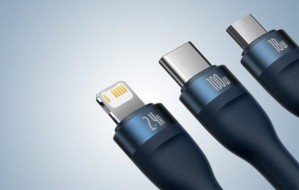 Baseus Flash 3-in-1 100W 1.2m Blue