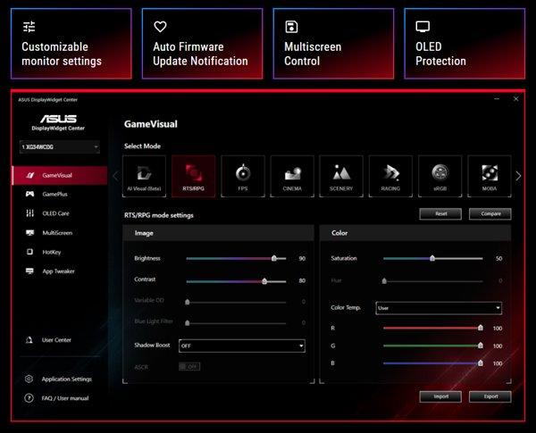 ASUS ROG Strix XG34WCDG gaming monitor