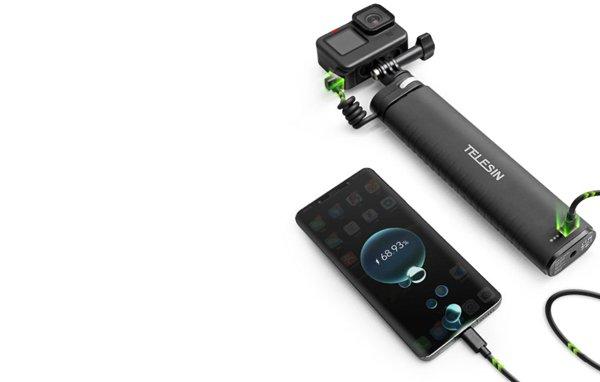 TELESIN TE-CSS-001 powerbank grip selfie stick