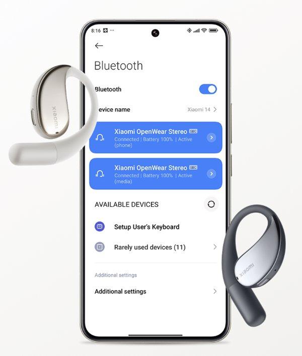 XIAOMI OpenWear Stereo Cosmic Gray slušalice