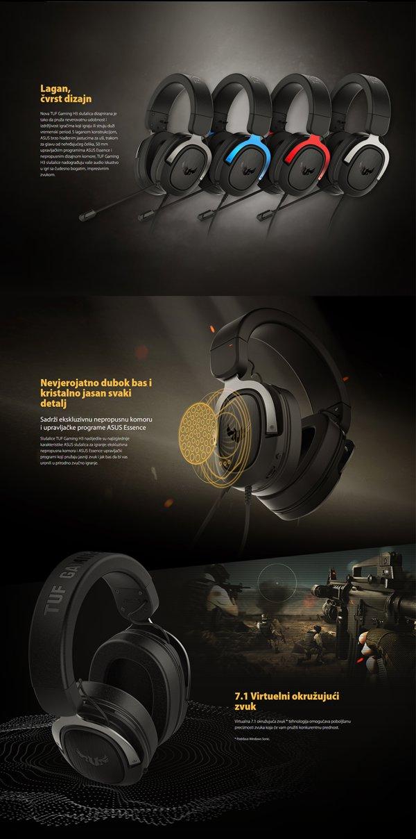 ASUS  TUF GAMING H3 Crne/Sive