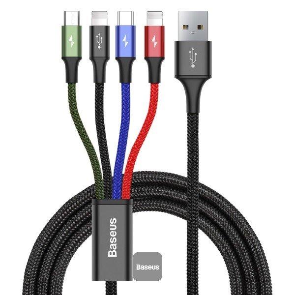 Baseus 4-u-1 kabl - Lightning - Type C - micro USB
